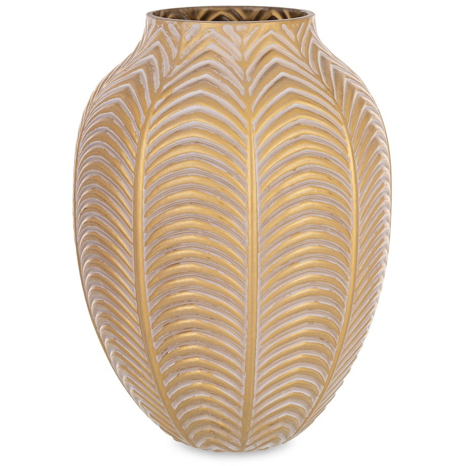 Wazon szklany złoto-beżowy 25x17x17 cm