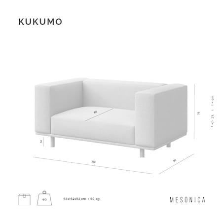 Kukumo sofa 2 osobowa Granatowa