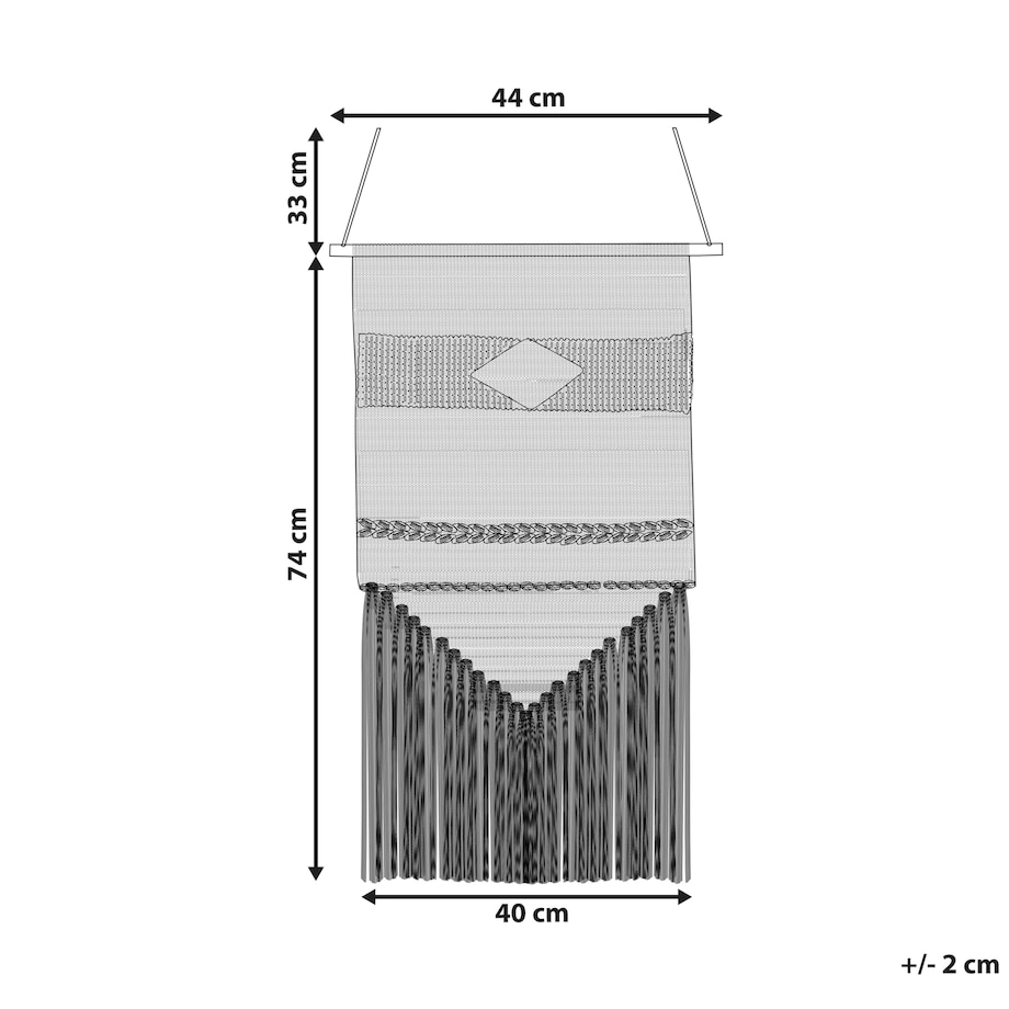 Makrama ścienna DASKA Bawełna 107 cm Beżowy