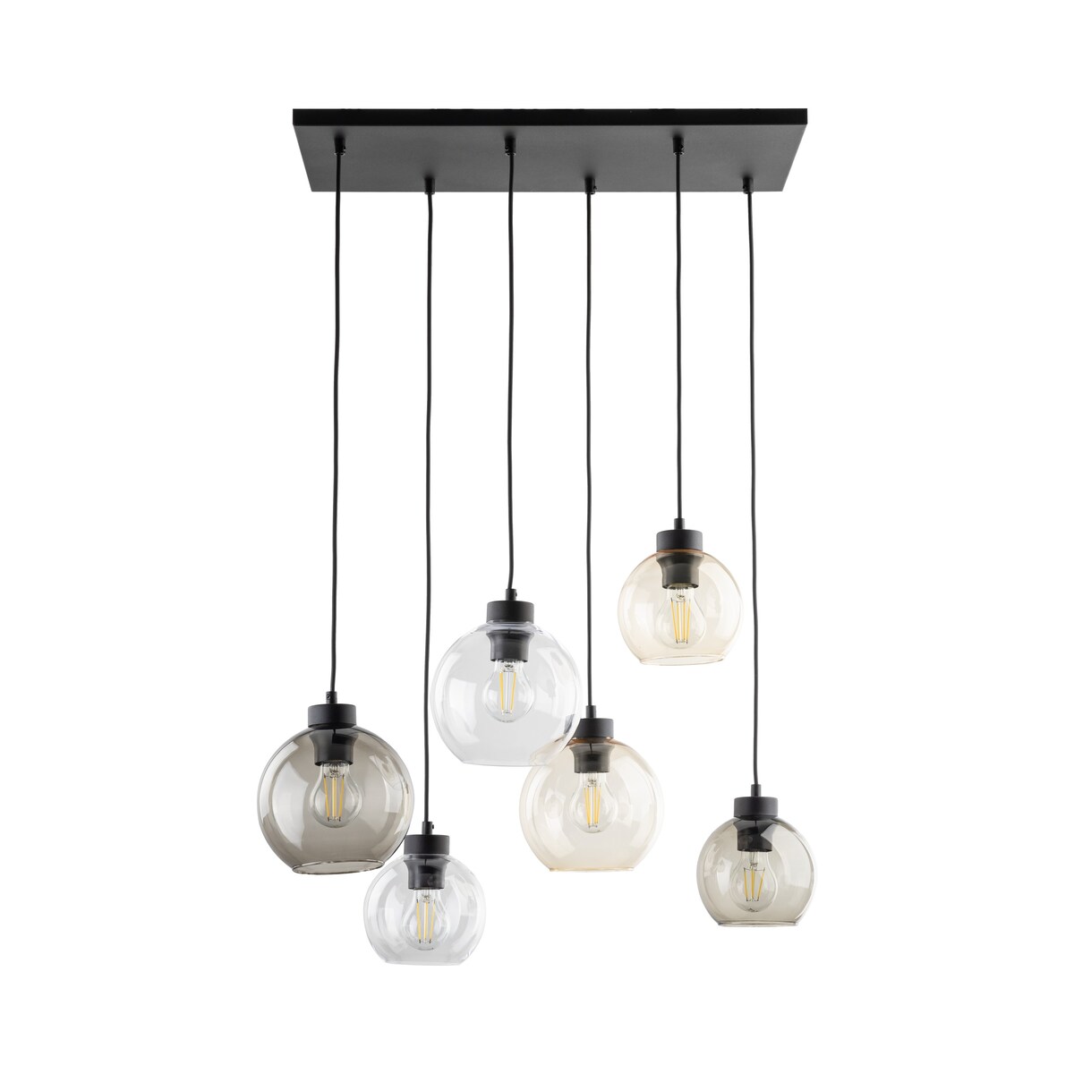 Lampa wisząca molekuły Cubus 2164 TK Lighting loftowa szklana czarna