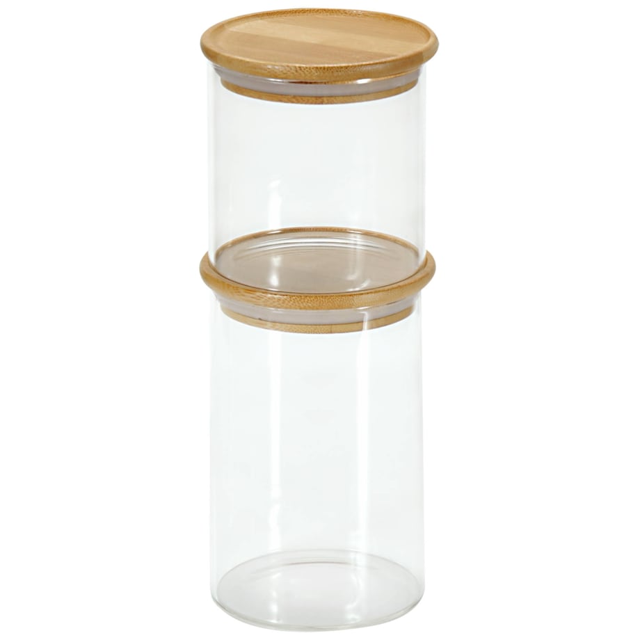 Pojemnik szklany z pokrywką z bambusa, 1,2 L, KESPER