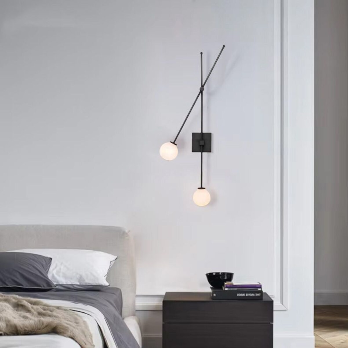 Kinkiet lampa ścienna czarna APP1595-2W black