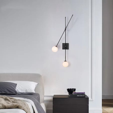 Kinkiet lampa ścienna czarna APP1595-2W black