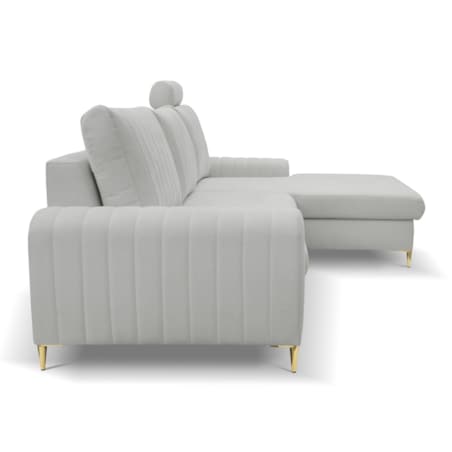 Elegancki narożnik MANGO z funkcją spania prawy - kolor popiel