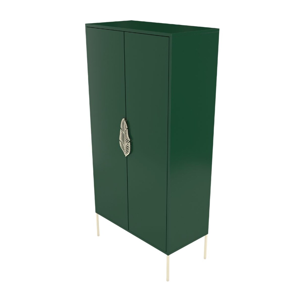 Wysoka zielona komoda ze złotymi dodatkami Skandica MERLIN