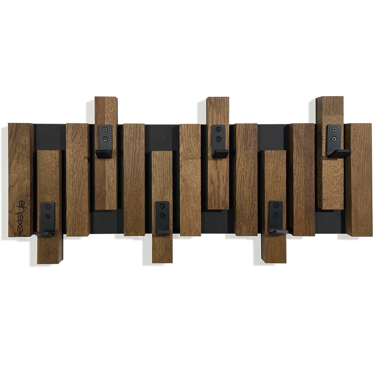 Wieszak ścienny na ubrania Lamele Mini 60cm brązowy