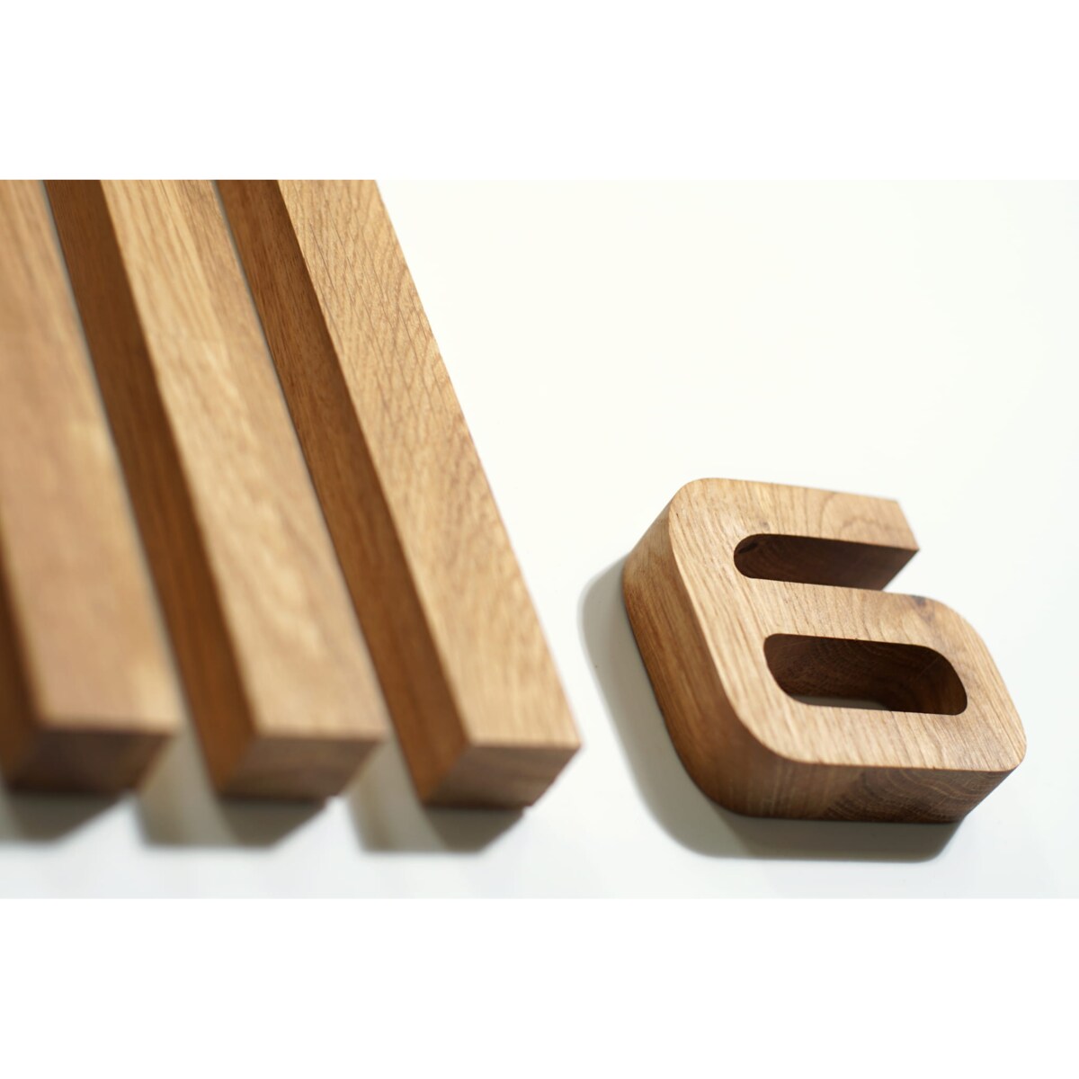 Drewniany zegar ścienny dębowy LAMELE 60cm