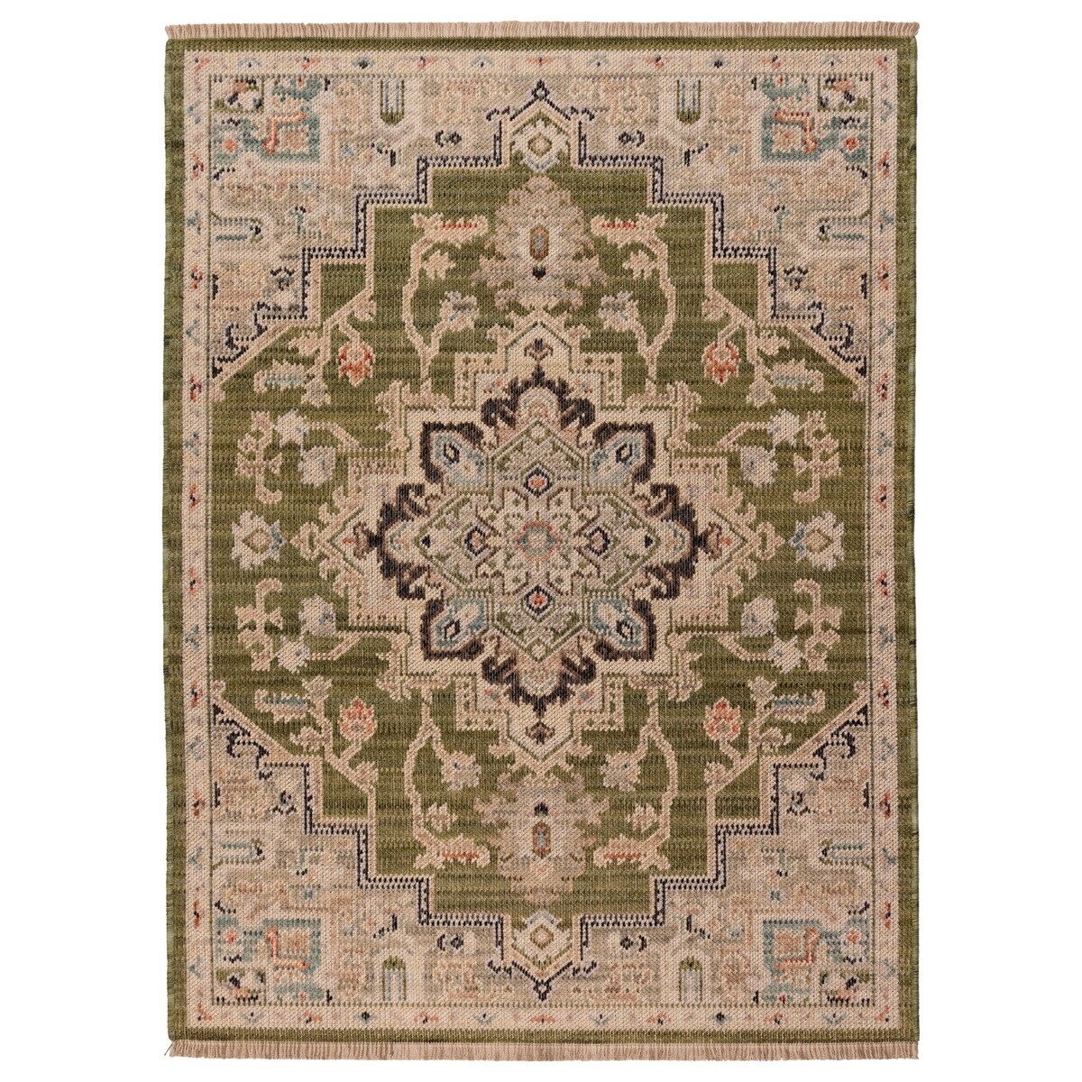 Dywan Wełniany Royal Wool 60x100 cm z frędzlami klasyk zielony