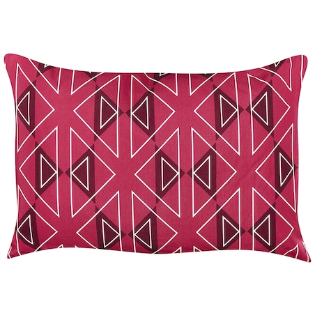Zestaw 2 poduszek ogrodowych MEZZANO Wzór geometryczny 40 x 60 cm Fuksja