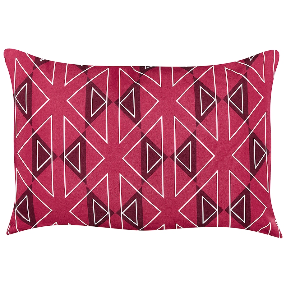 Zestaw 2 poduszek ogrodowych MEZZANO Wzór geometryczny 40 x 60 cm Fuksja