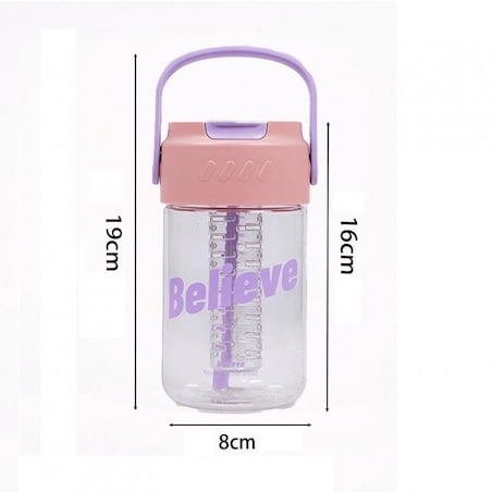 Butelka na wodę z koszyczkiem i słomką 600 ML Fortune BD22