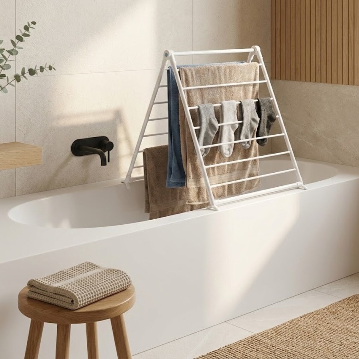 Suszarka na pranie łazienkowa, na wannę, 70 x 79 cm, MALO