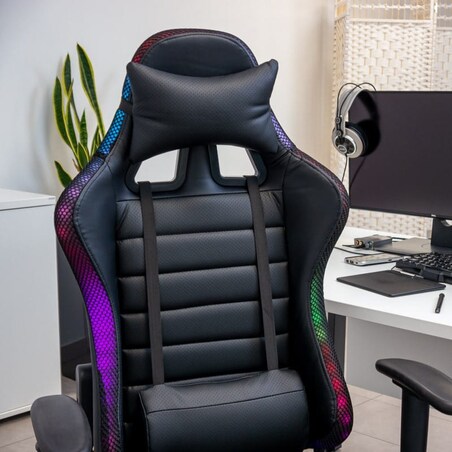 OBROTOWY FOTEL GAMINGOWY RGB