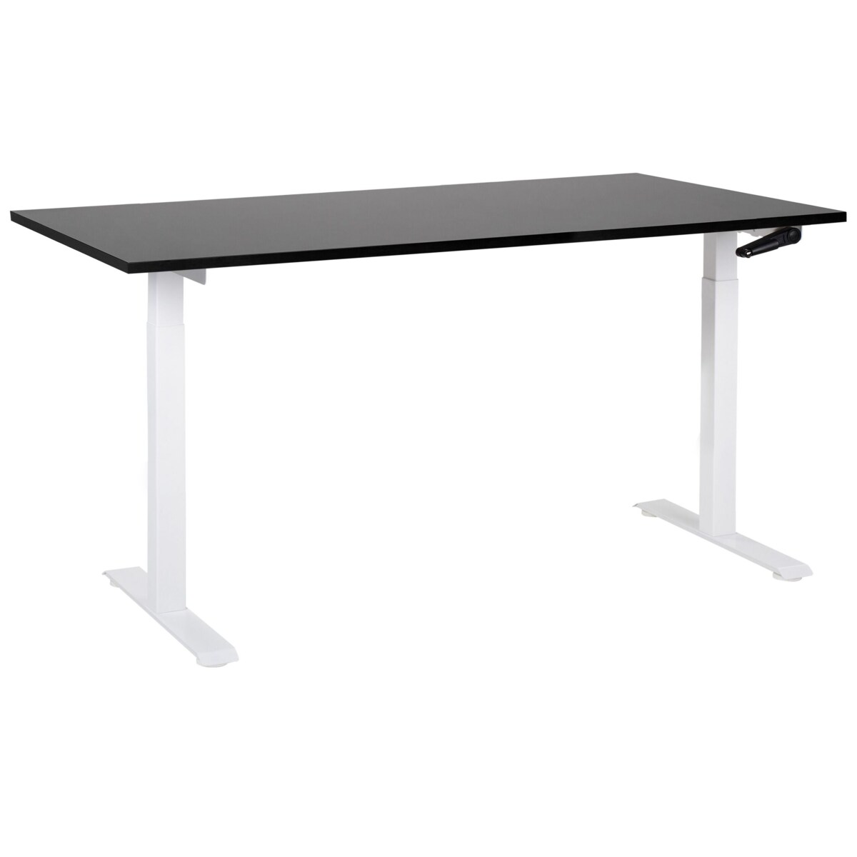 Biurko regulowane manualnie DESTINES 160 cm x 72 cm Czarny/ biały