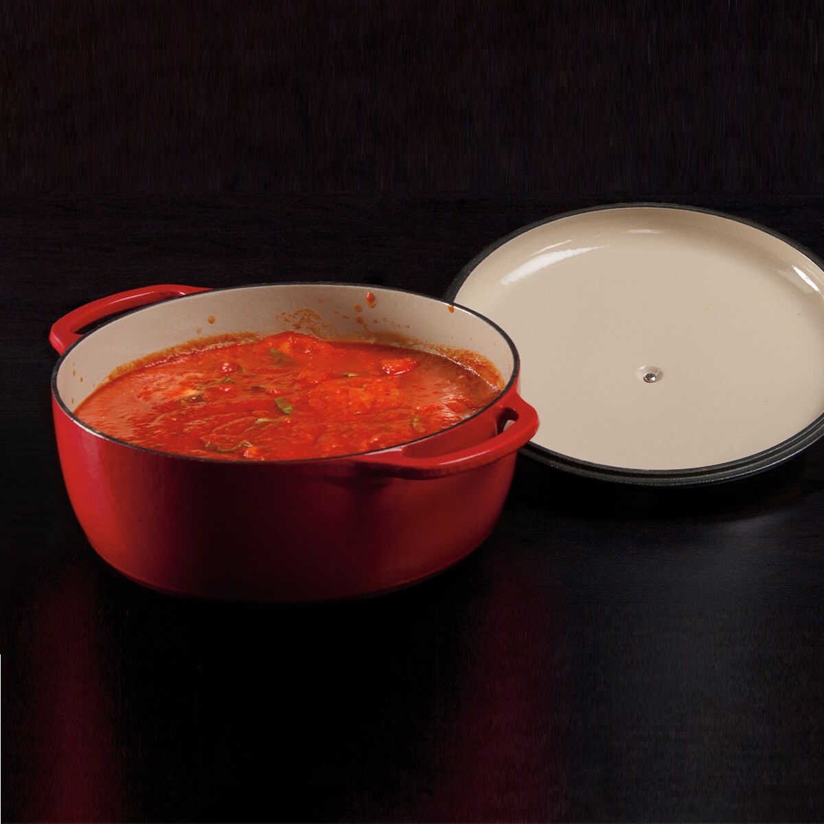 Garnek żeliwny emaliowany - czerwony 7,1L / Lodge