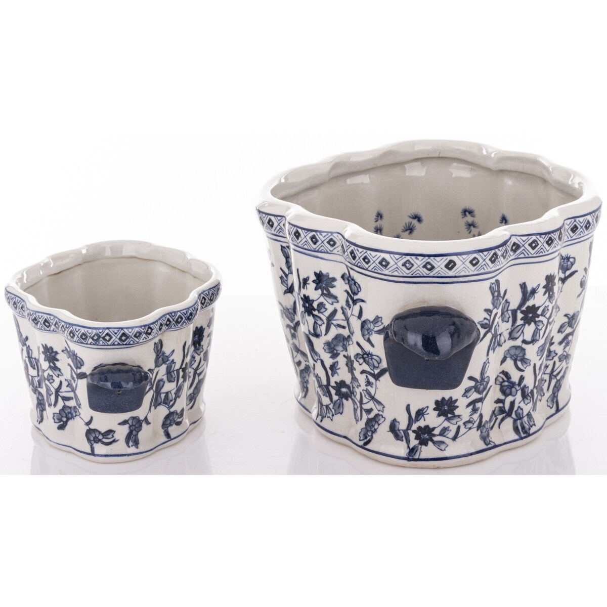 Osłonka 2 szt. ceramiczna 14,5x32x22 i 9,5x21x14 cm GHARA-VI podłużne