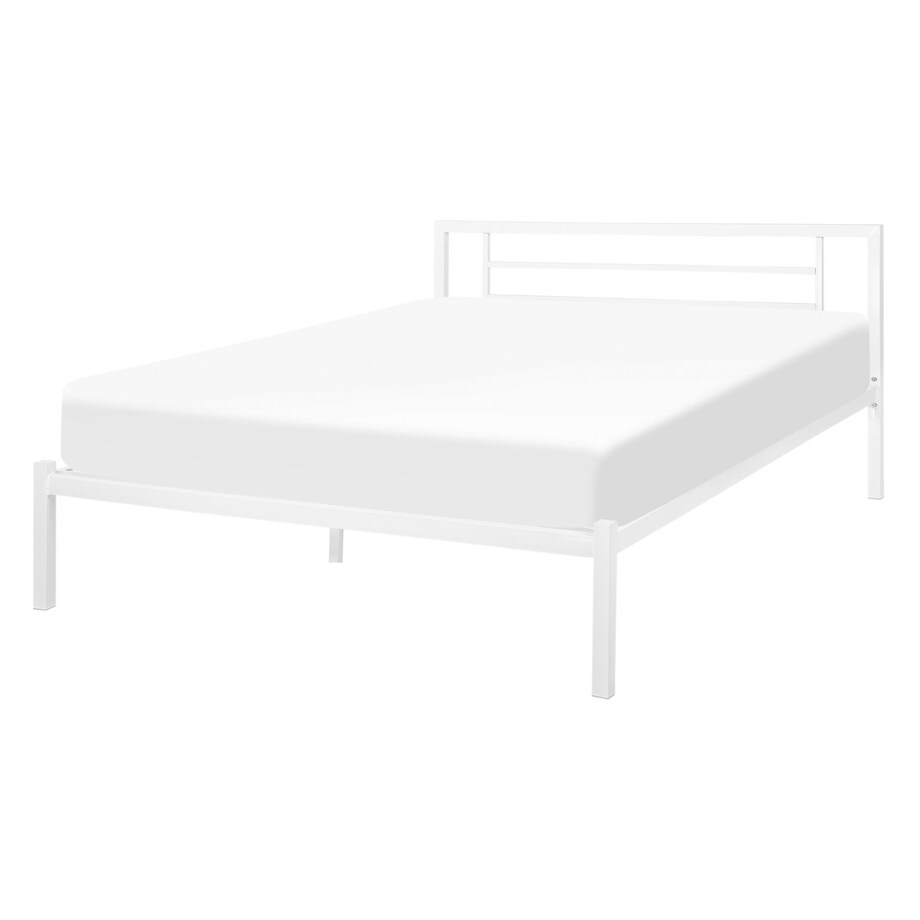 Łóżko metalowe 140 x 200 cm białe CUSSET