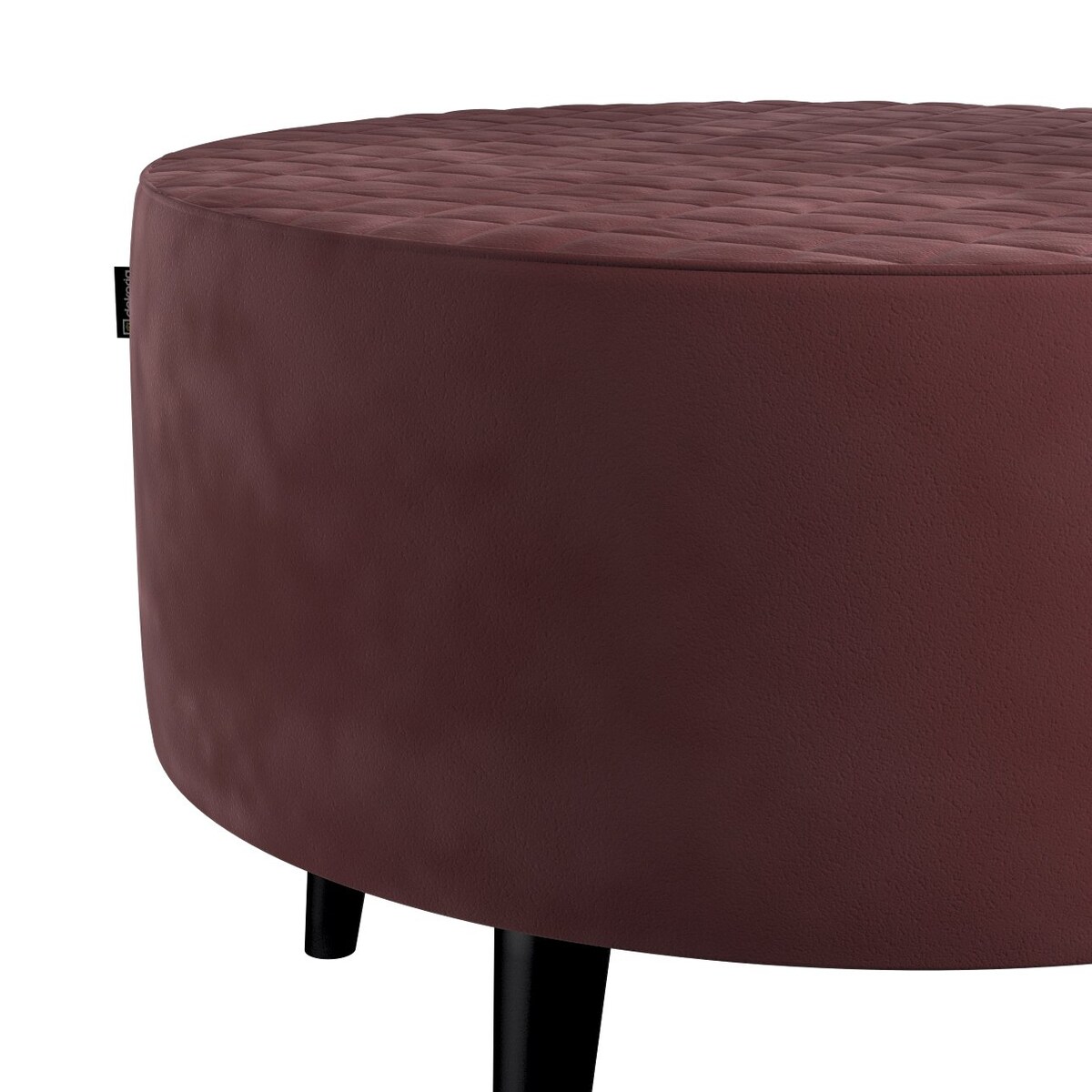 Podnóżek okrągły pikowany, bordowy, Ø60 x 40 cm, Velvet