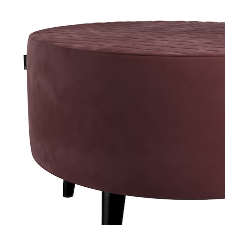 Podnóżek okrągły pikowany, bordowy, Ø60 x 40 cm, Velvet