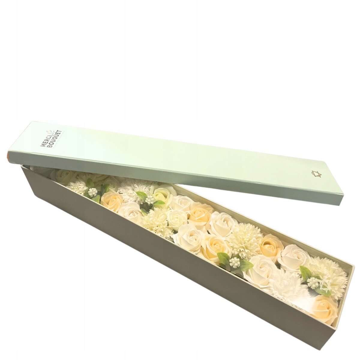 FLOWER BOX DŁUGI pudełko kwiatów MYDLANYCH pachną na urodziny ŚLUB komunia