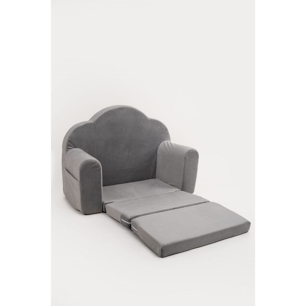 Fotelik piankowy rozkładany - szary