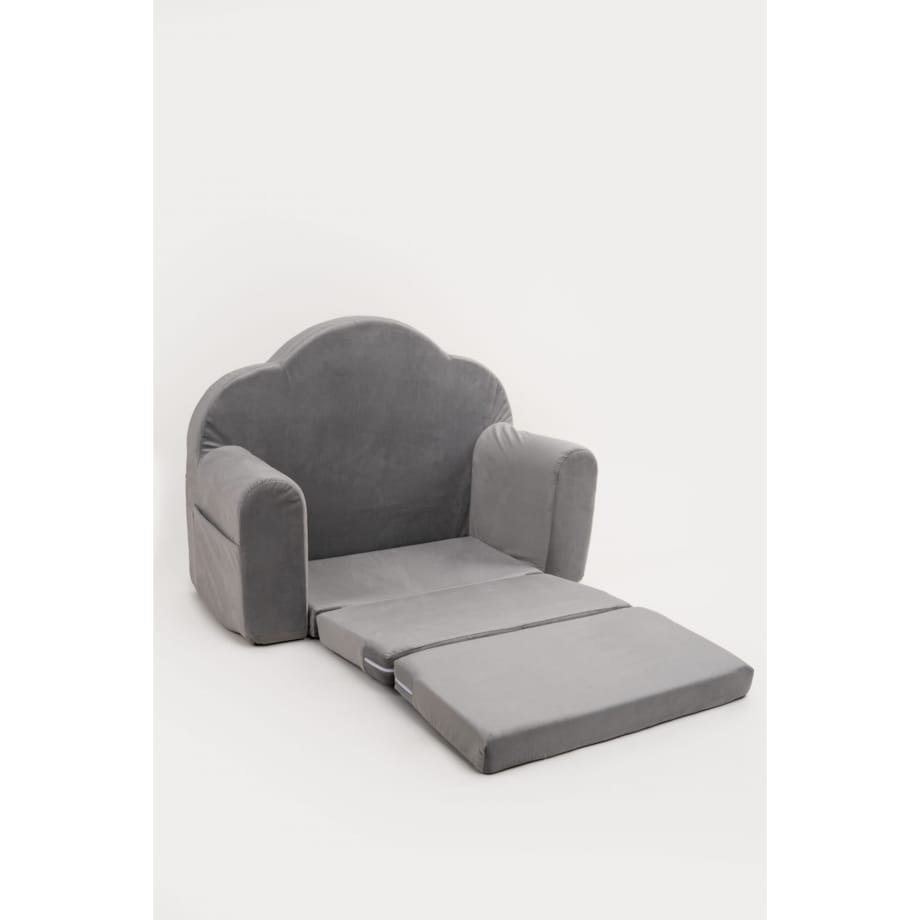 Fotelik piankowy rozkładany - szary