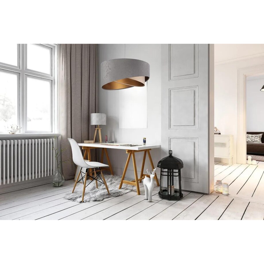 Lampa wisząca SILVERY szara/beżowa/złota