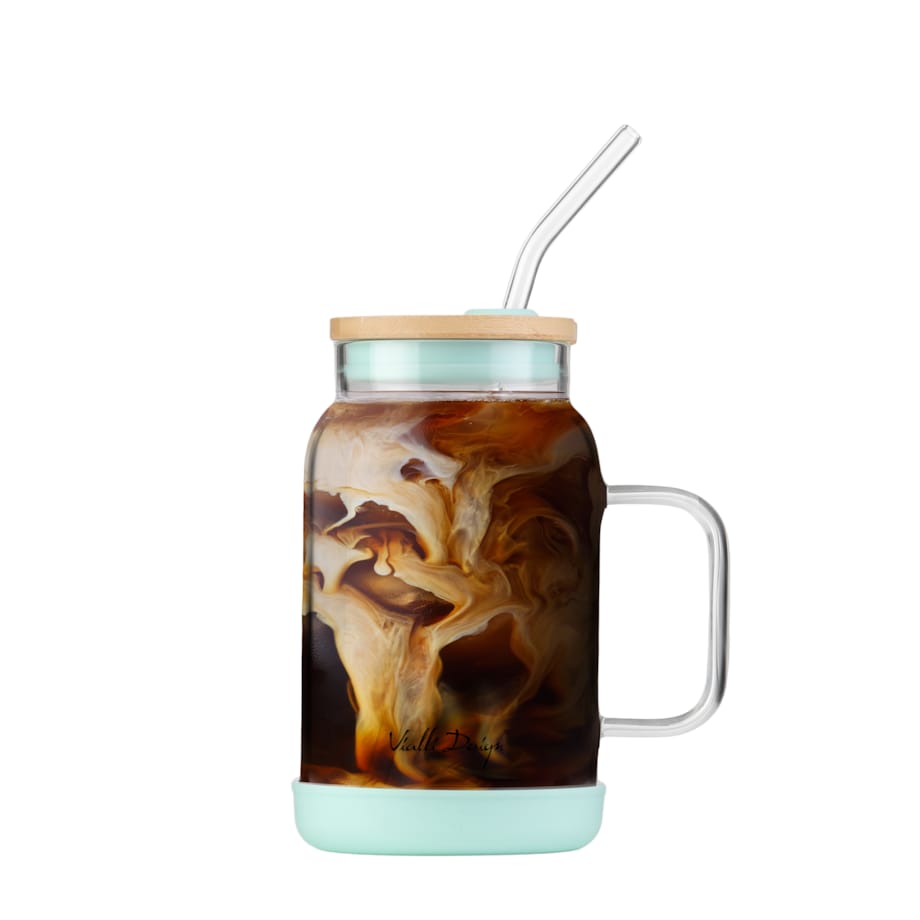 Słoik ze słomką 600 ml miętowy Fuori 29859