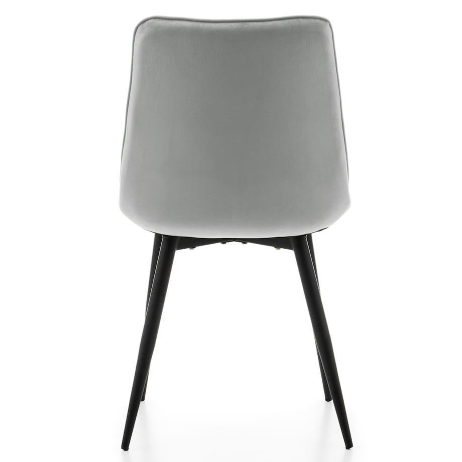 Krzesło tapicerowane welurowe CHIC velvet jasnoszary do salonu jadalni