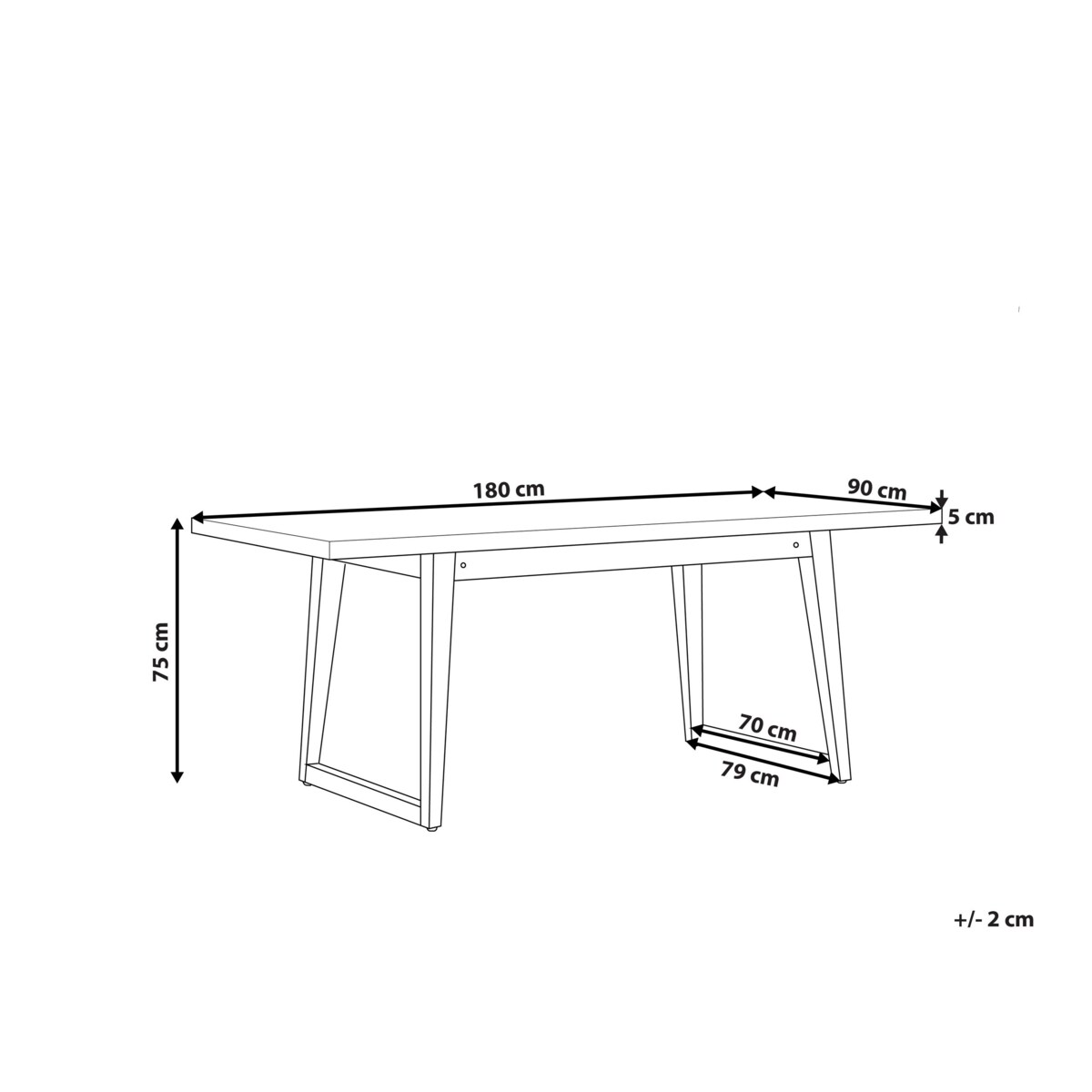 Stół ogrodowy ORIA 180 cm 90 cm Beton Szary