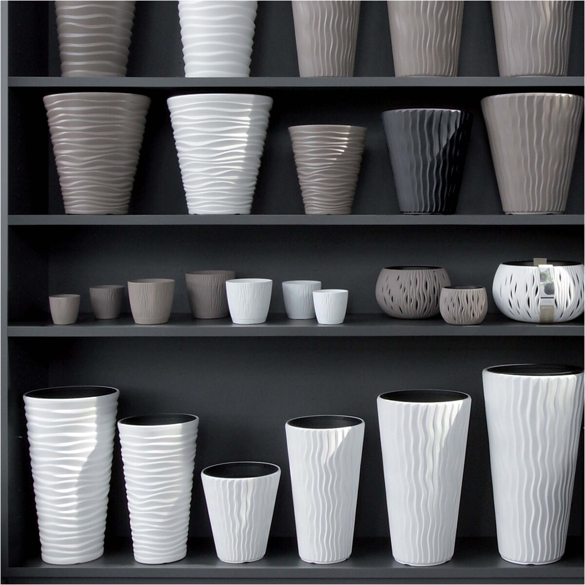 Doniczka Donica Ogrodowa 34,9 Cm Okrągła Na Taras Do Ogrodu Domu Antracytowa