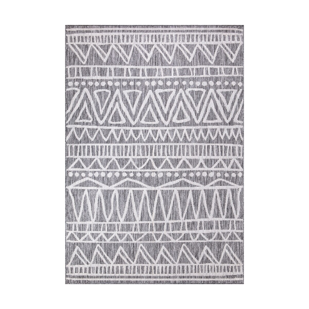 Dywan na zewnątrz i do wnętrz boho Sunny 4760 Szary Krem 200x290