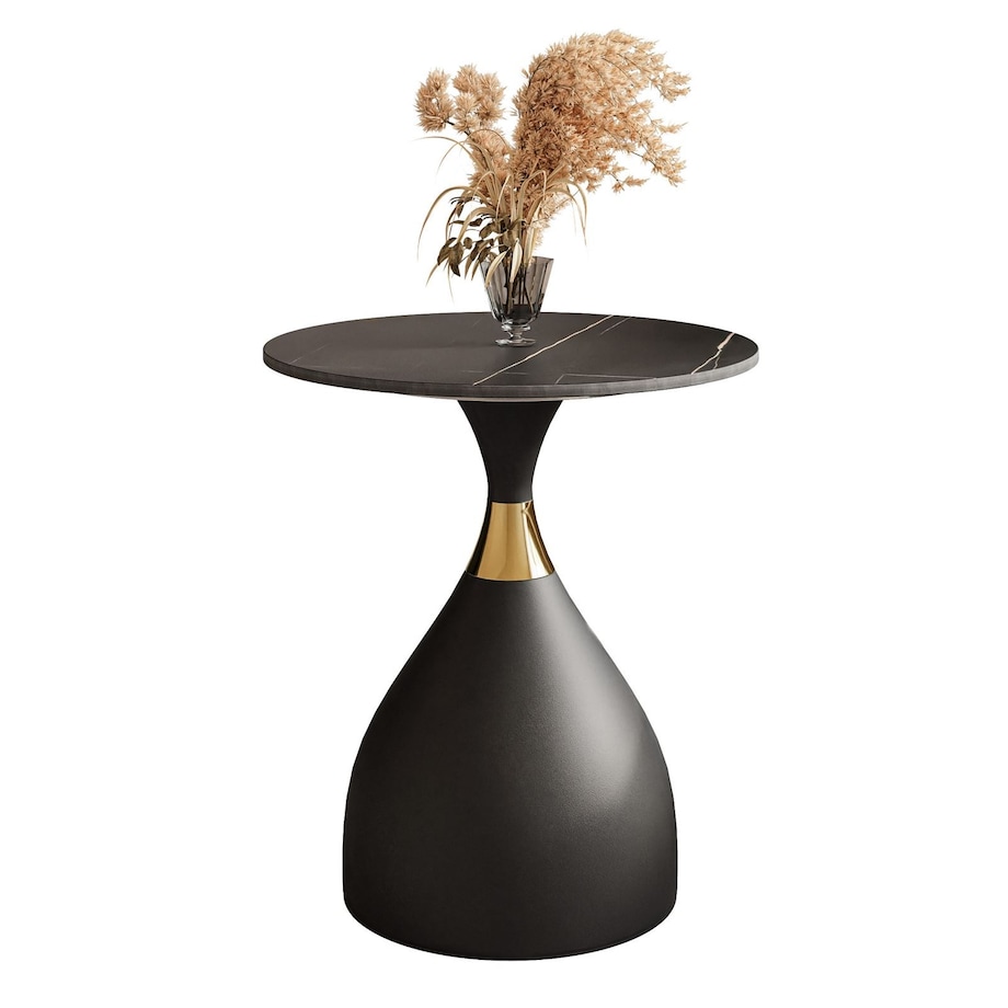 Okrągła ława CALYPSO czarny marmur złoty chrom