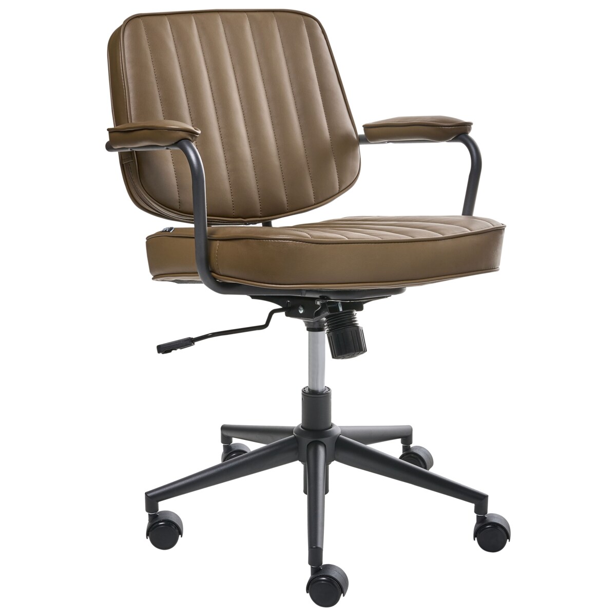 Krzesło obrotowe BERNE Ekoskóra Brązowy