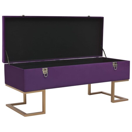 vidaXL Ławka ze schowkiem, 105 cm, fioletowa, aksamitna