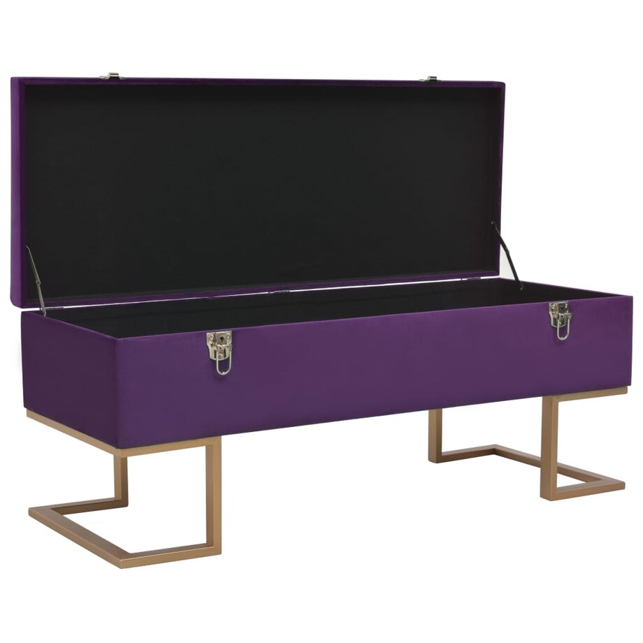 vidaXL Ławka ze schowkiem, 105 cm, fioletowa, aksamitna