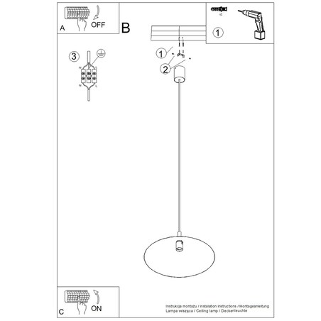 Lampa wisząca NOX 40 biała