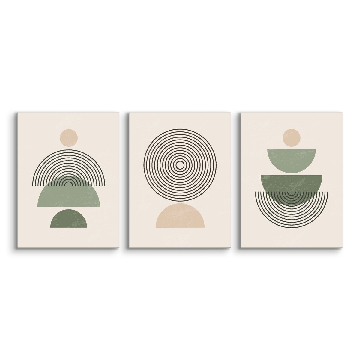 3x Obraz Ścienny Set Minimalizm Styl Boho Misy Abstrakcja Do Salonu 30x40cm