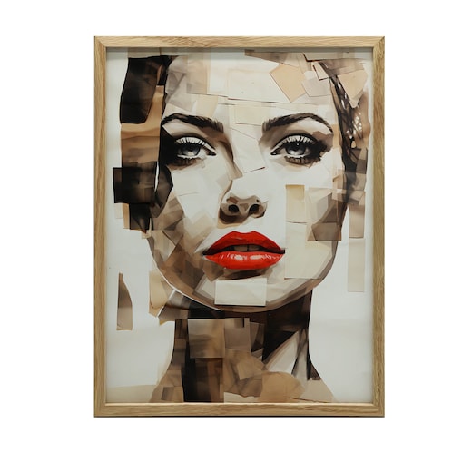 Portret z Czerwoną Nutą, 30x40 cm, rama drewniana jasny dąb, papier matowy 230 gsm