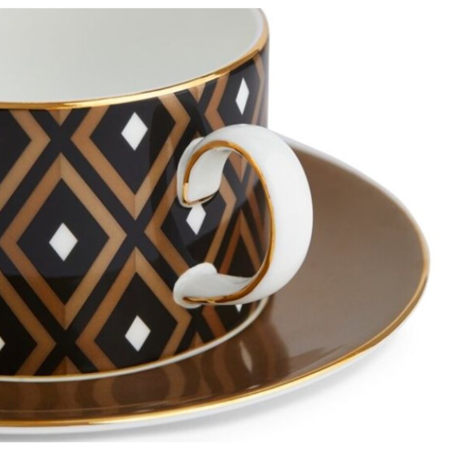 Filiżanka ze spodkiem do herbaty Geometric Gio Gold Wedgwood