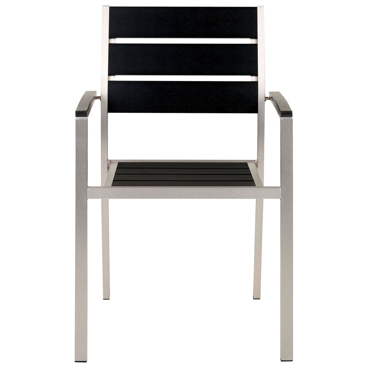 Zestaw 6 krzeseł ogrodowych VERNIO Czarny/ srebrny