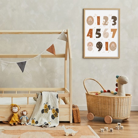 Plakat dla dzieci Liczby boho 2 40x50