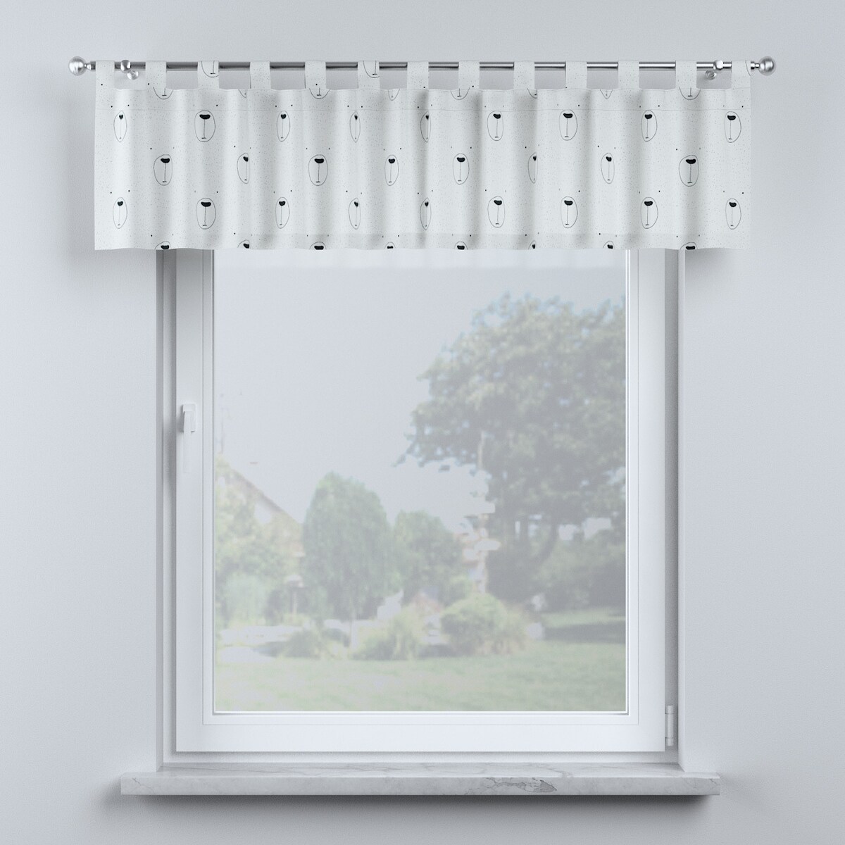 Lambrekin na szelkach 130x40 ecru-czarny