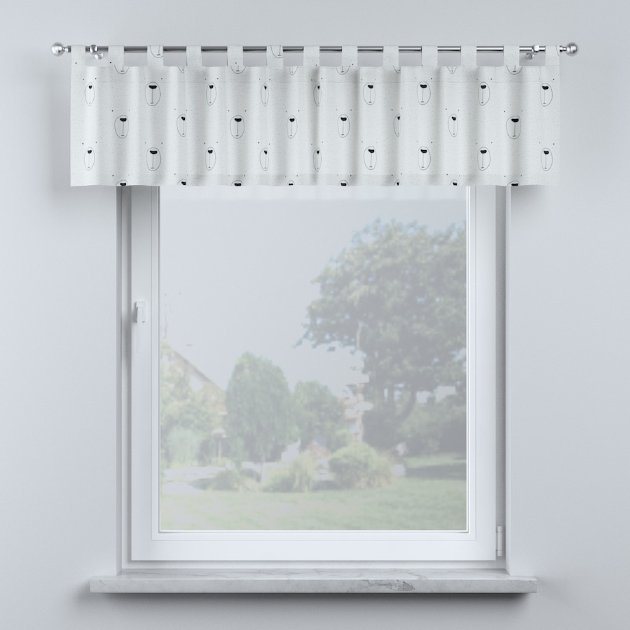 Lambrekin na szelkach 130x40 ecru-czarny