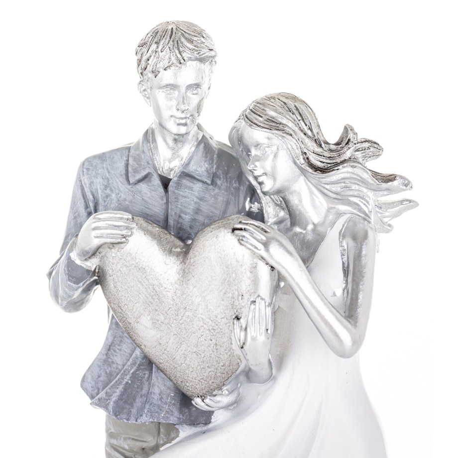 Dekoracja - figurka 26x11x8 cm PARA - z dużym sercem