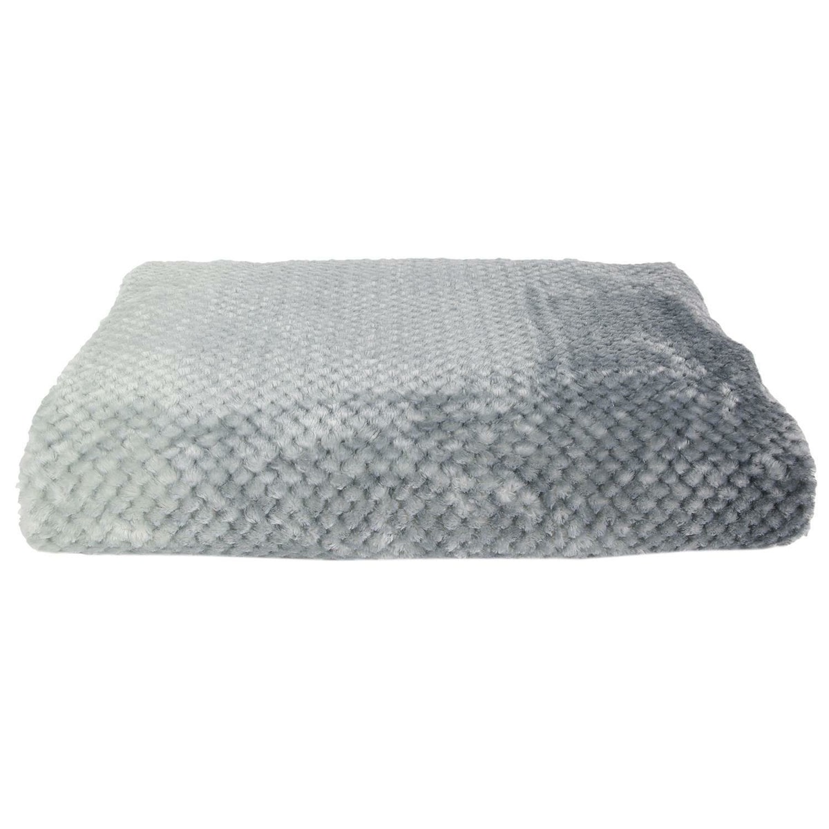 Puszysty koc polarowy Honey szary 150x200 cm na kanapę i łóżko do salonu Intesi