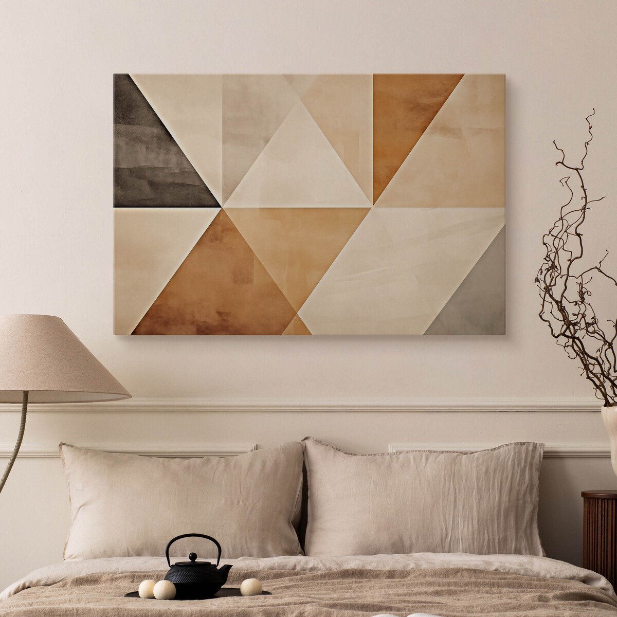 Obraz Na Płótnie Do Sypialni Styl Boho Wzór Geometryczny Abstrakcja 120x80cm