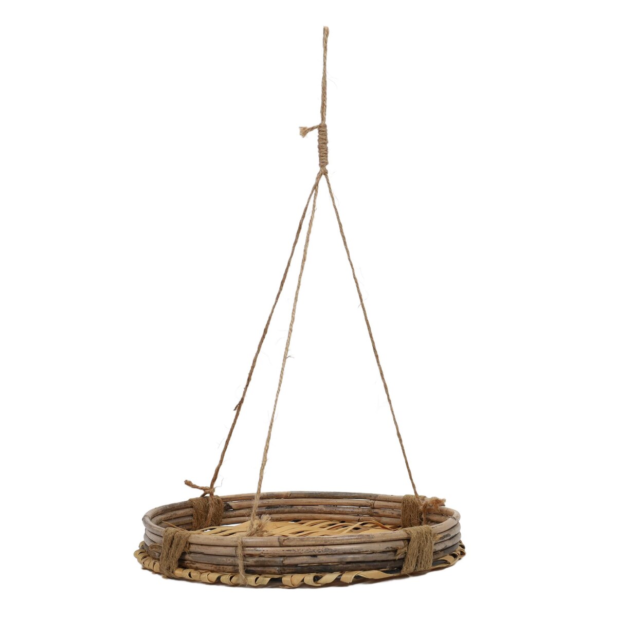 Donica wisząca z bambusa i rattanu, Ø 30,5 x 50 cm