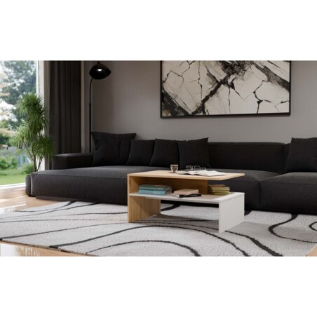 Ława Boston artisan biel stolik kawowy półki