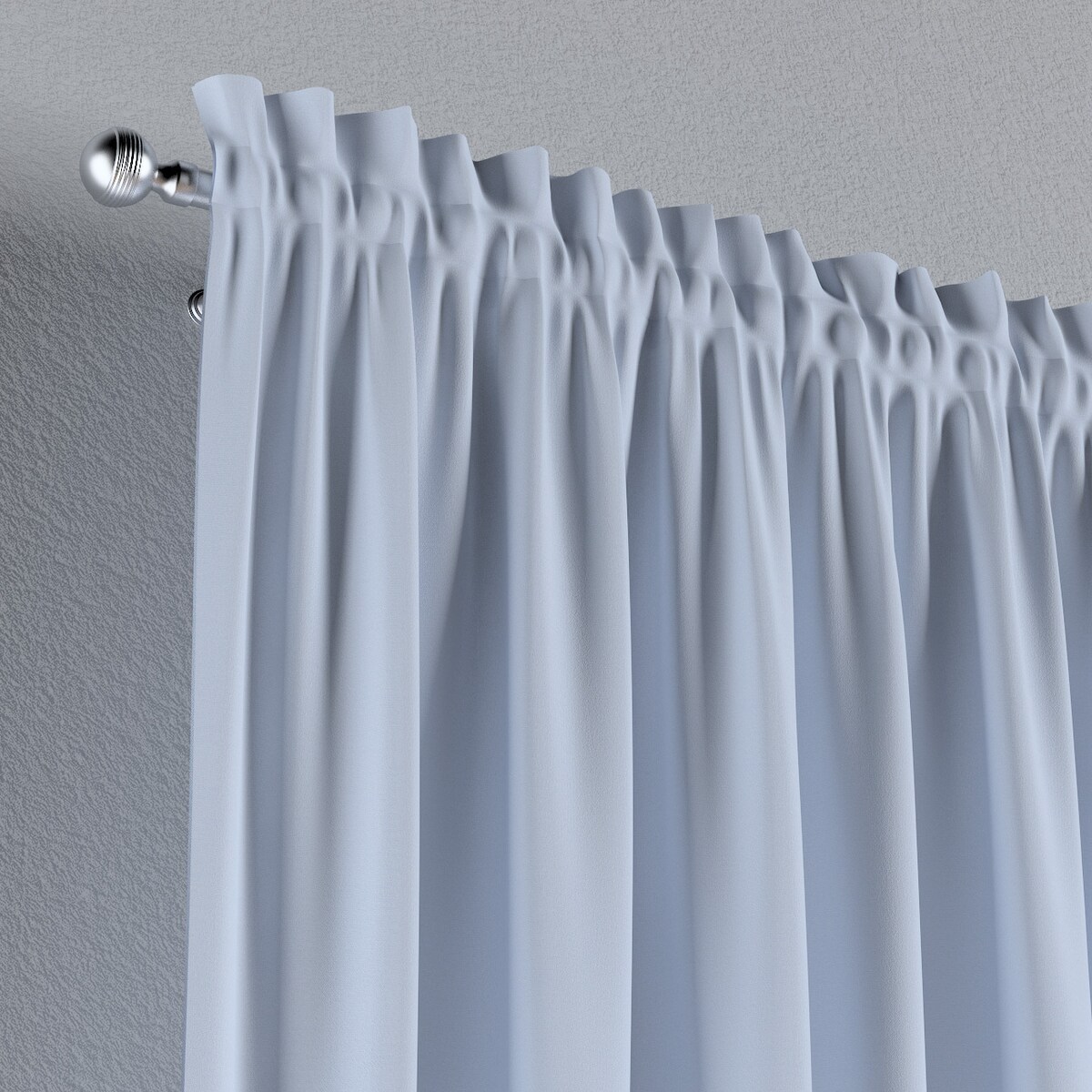 Zasłona na kanale z grzywką 1 szt. 130x260 pastelowy niebieski